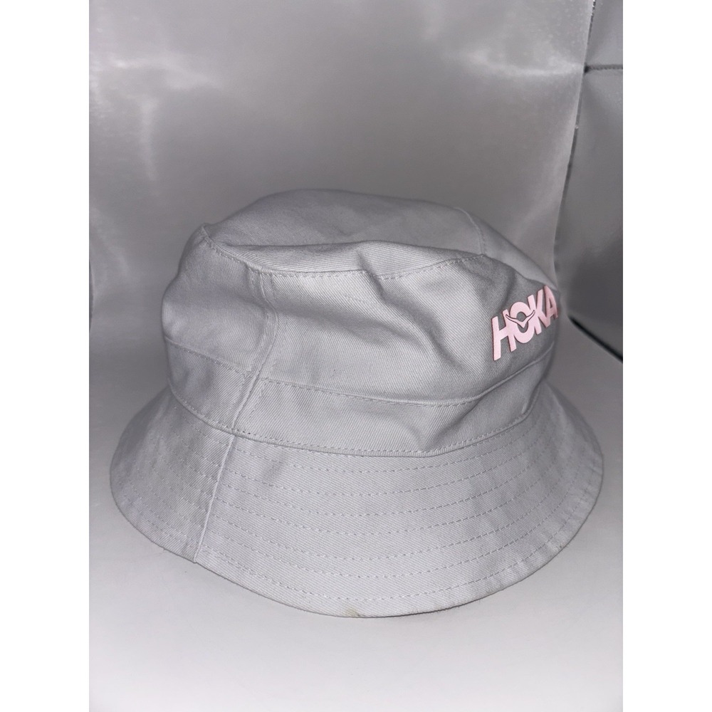 HOKA Bucket Hat Logo White Orange Unisex OS One Size 100% Cotton Unisex Trendy - Picture 2 of 11